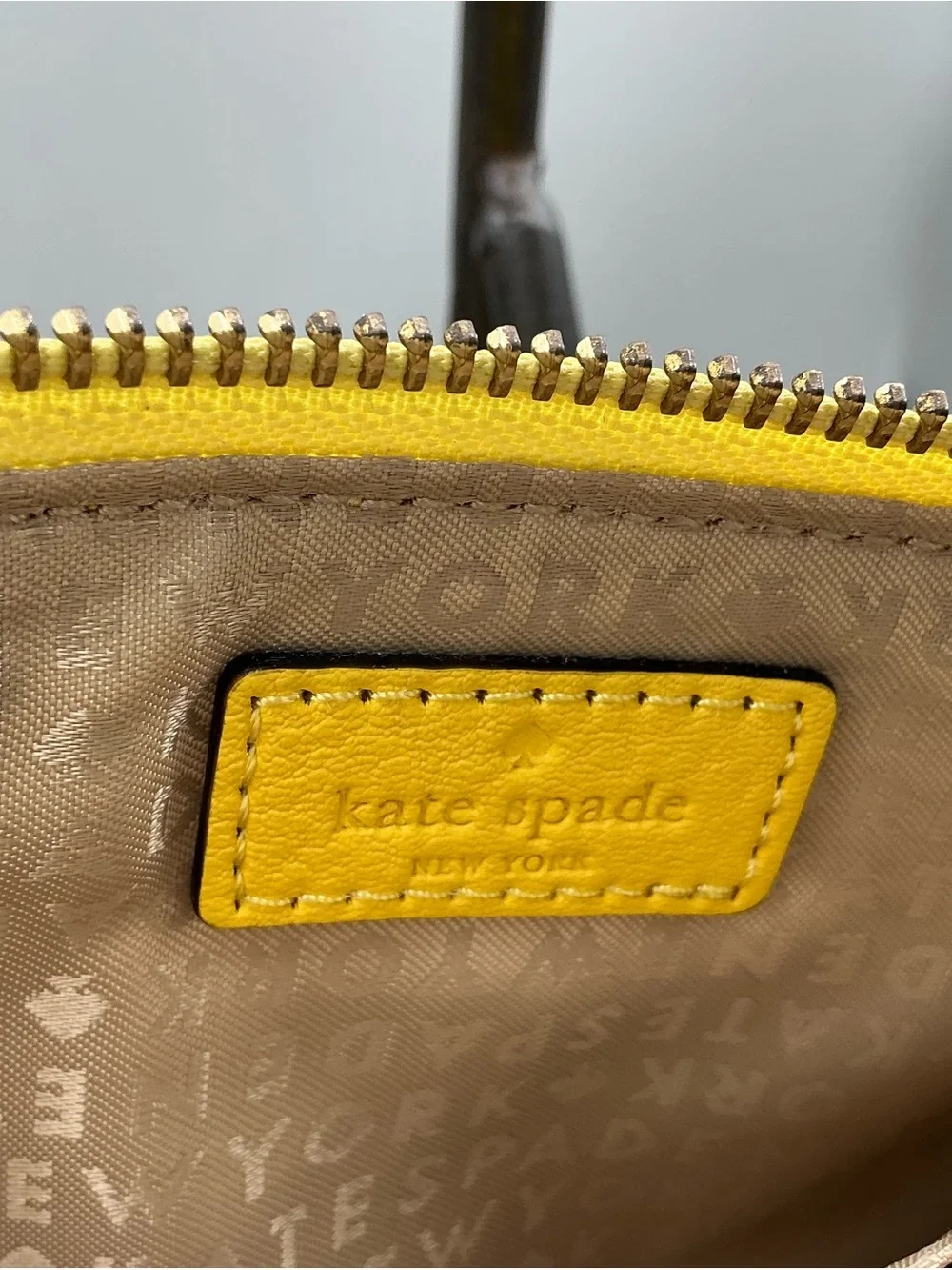 kate spade Zippered Chrissy Berkshire Road Yellow/Gold Wristlet/Clutch